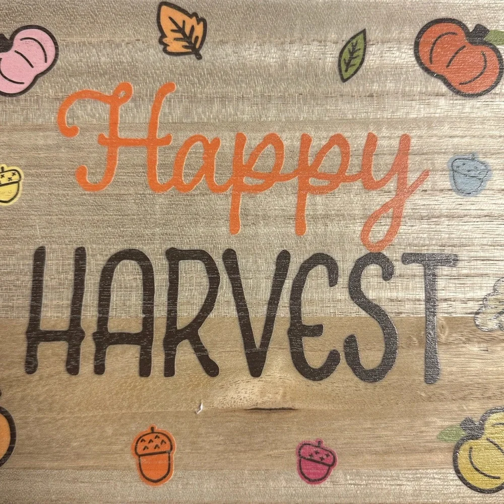💥 $5 if Bundled Happy Harvest Sign with Silver Sparkle Edges SPRITZ Target NWT
